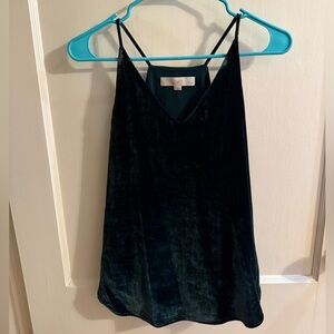 LOFT Women's Velvet Cami Top - Deep Green
